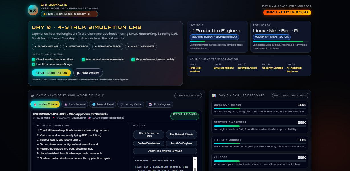 ShadowXLab 4-Stack Simulation Lab